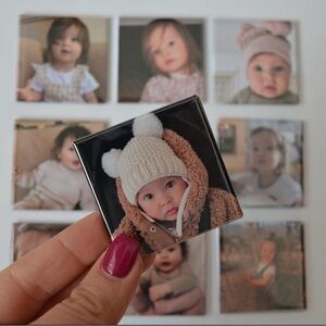 9 custom photo magnets 2”x2” Custom and personalized Fridge magnets